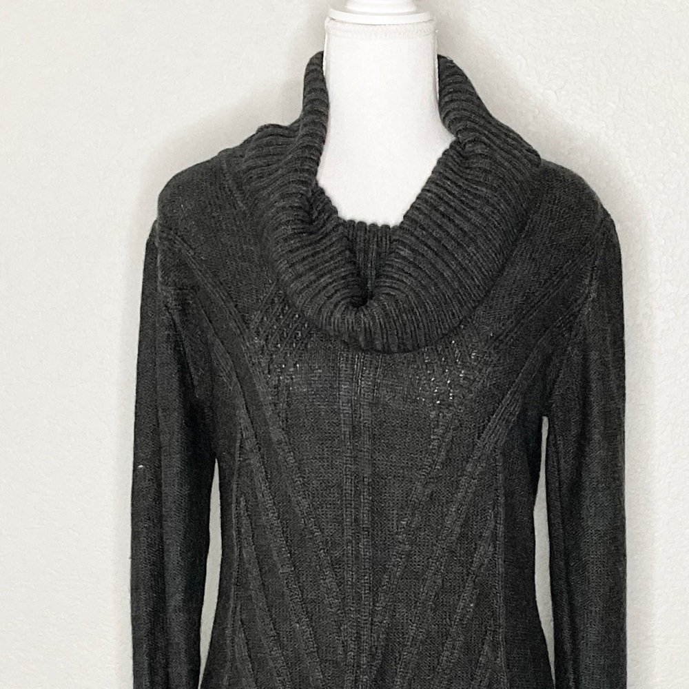 NWOT Alyx Dark Grey Cowl Neck Sweater Dress - Picture 2 of 8